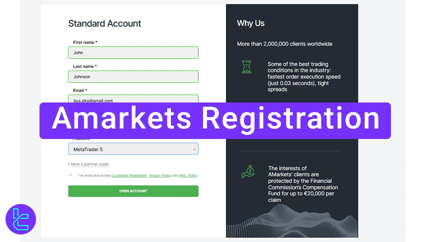 Amarkets Registration