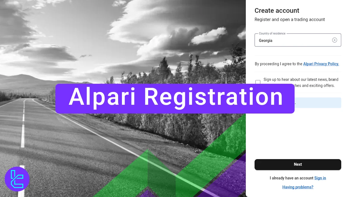 Alpari Registration - OTP code for Email Verification 2025