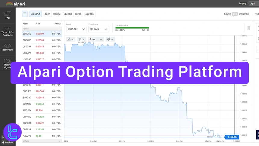 Alpari Option trading platform
