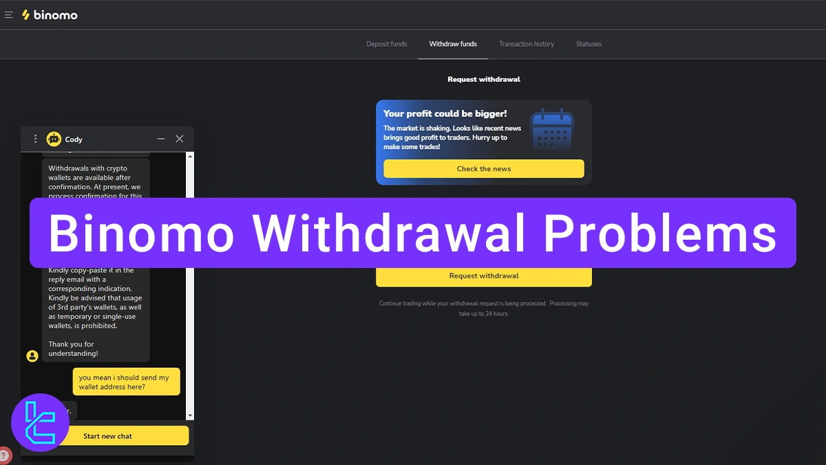 Binomo Withdrawal Problems - Visa, Bitcoin, and ERC20 unavailable 2026