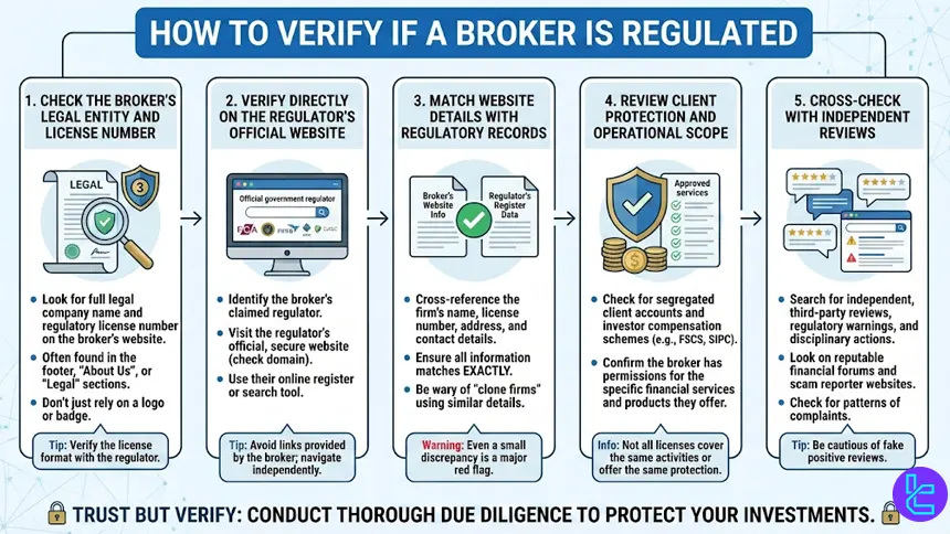 Broker regulation verification