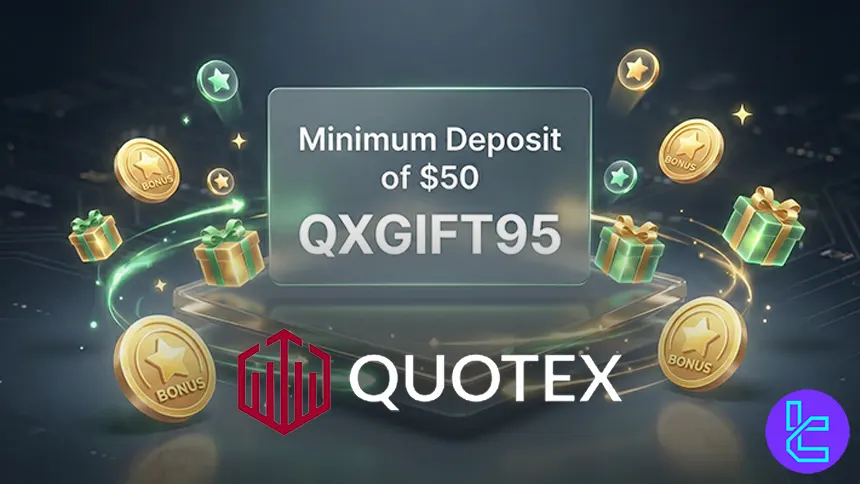 Quotex New Year promotion featuring the QXGIFT95 code