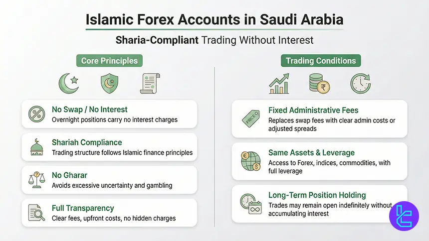 Structure of Islamic Forex accounts and Sharia compliant trading features in Saudi Arabia