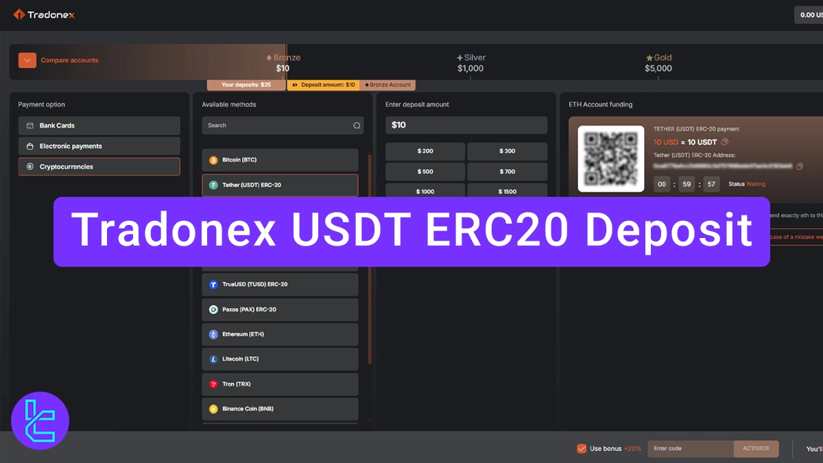 Tradonex ERC20 Deposit 2025 [1-minute Processing Time]