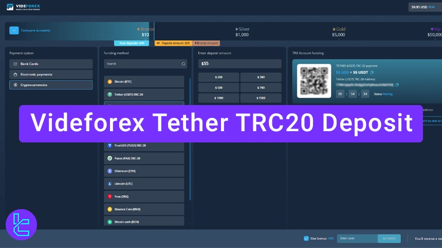 Tether TRC20 Videforex Deposit