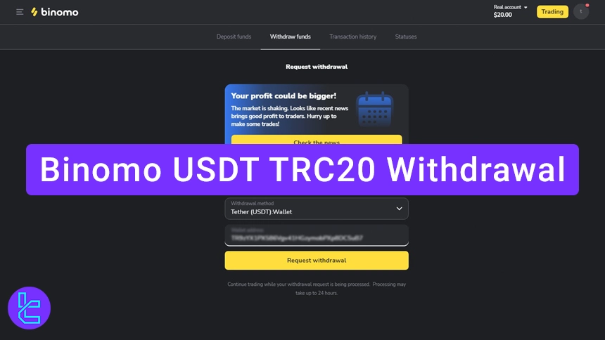 Binomo TRC20 withdrawal