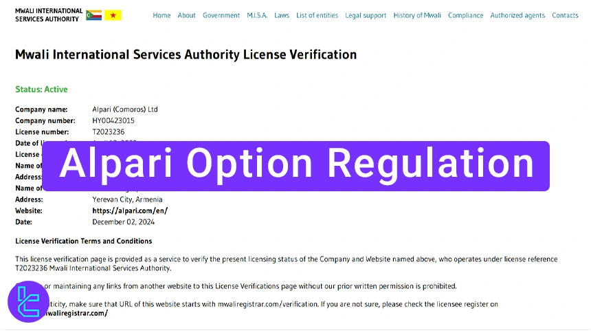 Alpari Option regulation
