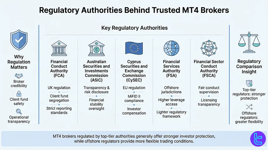 MT4 brokers regulatory licenses overview