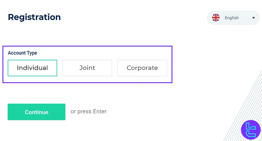 Tier1FX account type selection