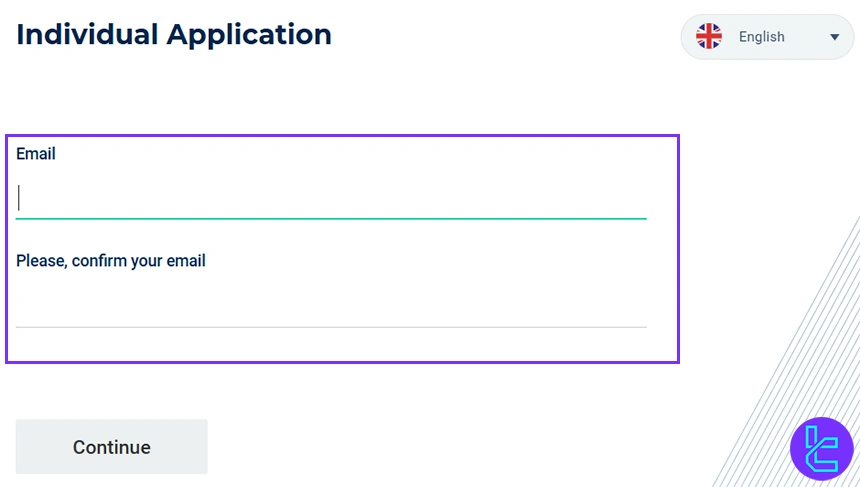 Enter email for Tier1FX account