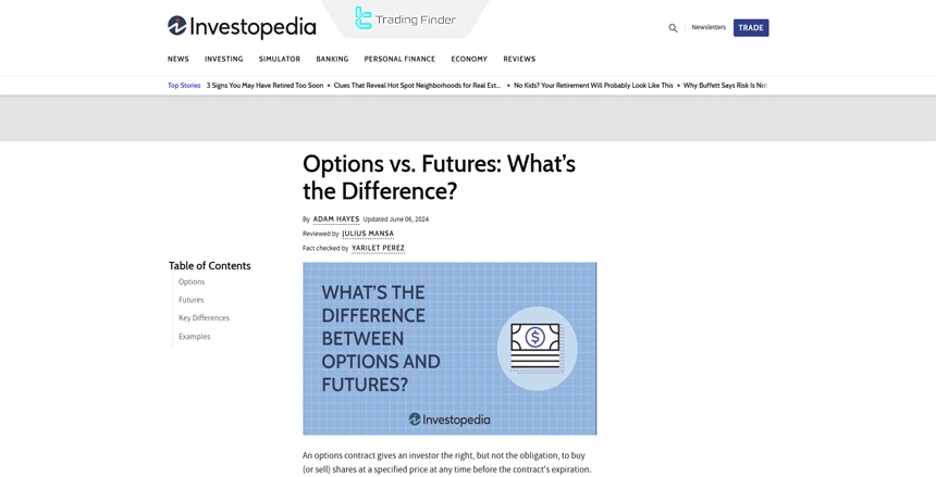 Article on differences between futures and options contracts