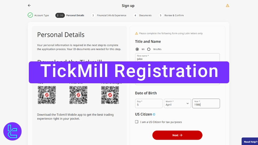 TickMill Registration [International]