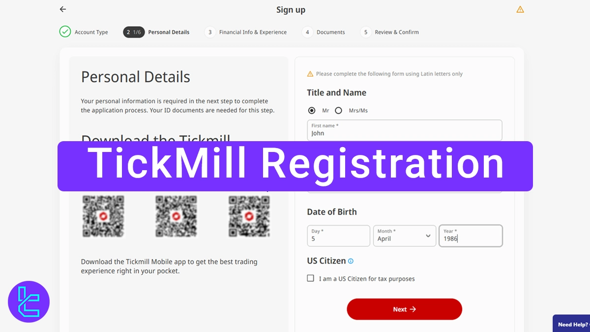 TickMill Registration [International] - 10 steps [Email & Phone Number] 2026