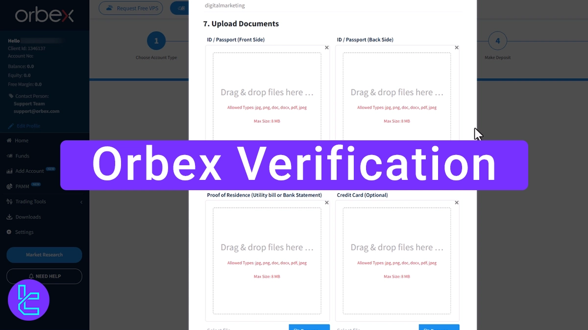 Orbex Verification - Upload [ID card/Address], Card (Optional) 2026