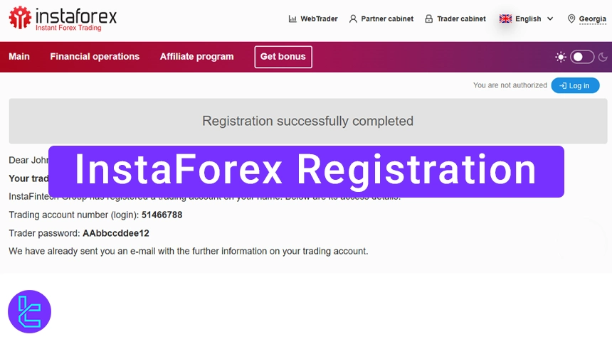 InstaForex registration guide