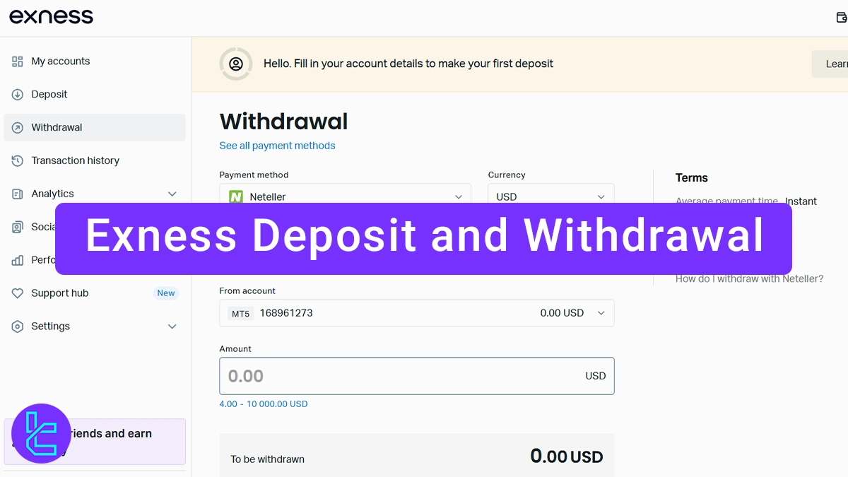 Exness Deposit and Withdrawal 2026 [USDT, BTC & Neteller] 