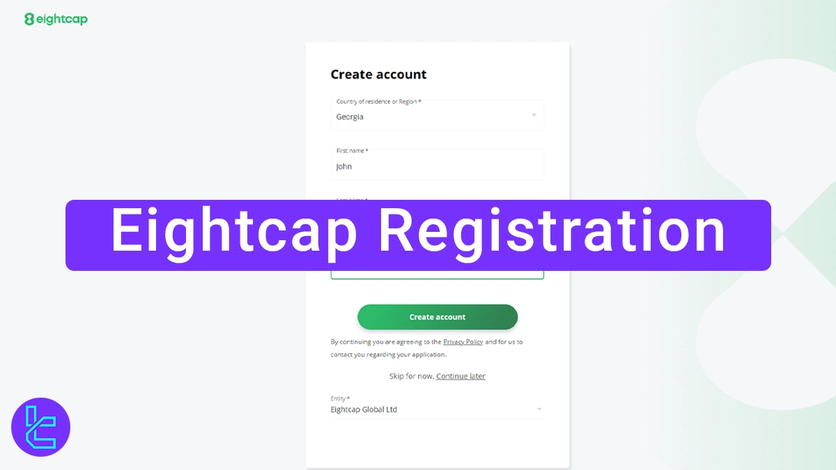 Eightcap Registration - Signup using your email address or Google 2026