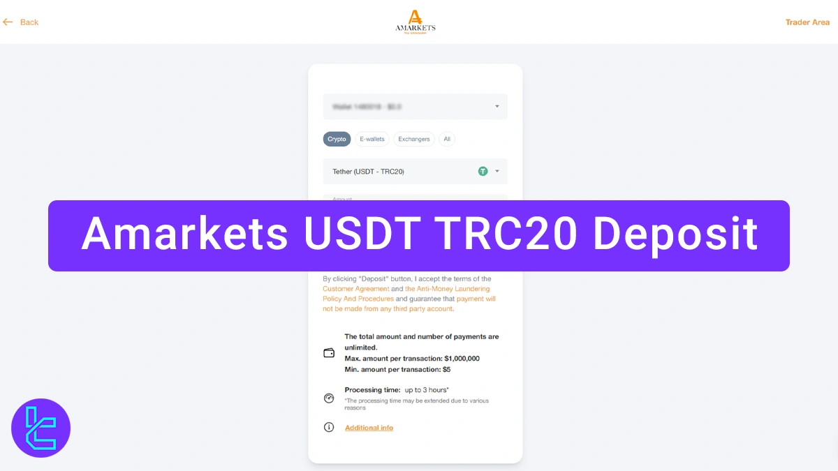 Amarkets TRC20 Deposit 2026 [Minimum Amount $5]