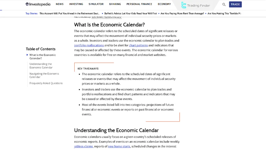Training of the Forex Economic Calendar