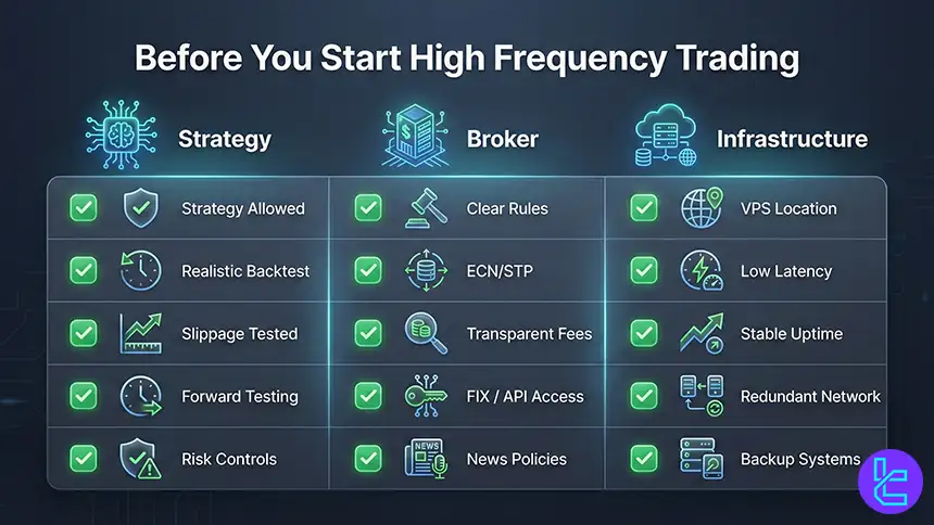 Pre launch checklist for high frequency trading systems
