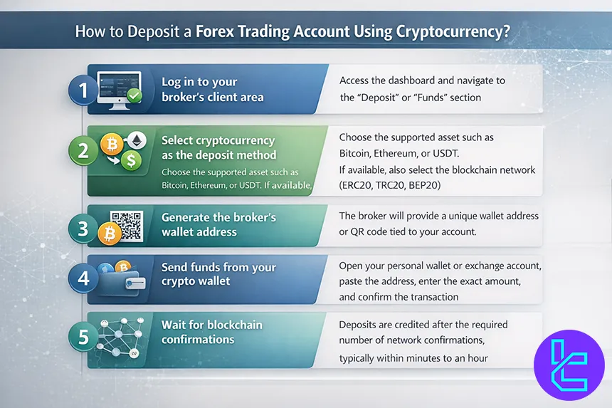 Steps to deposit with crypto in forex brokers