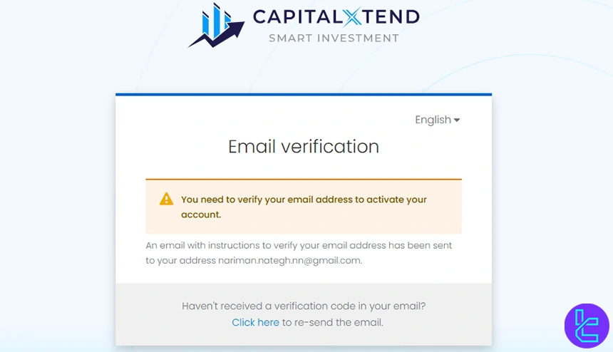 CapitalXtend email verification