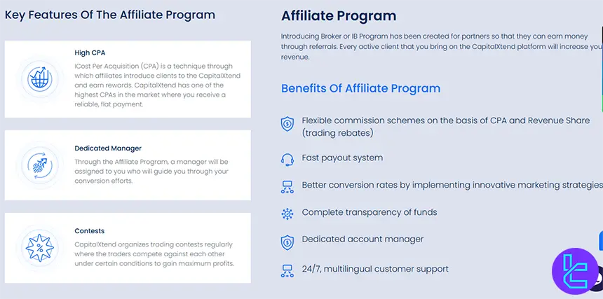 Affiliate program at CapitalXtend
