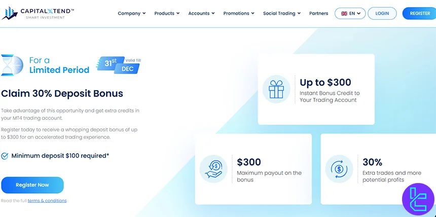 CapitalXtend 30% Deposit Bonus