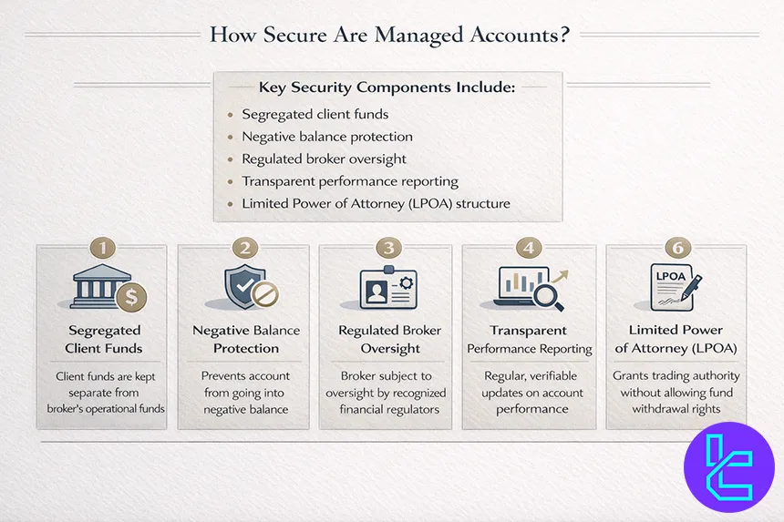 Security components of managed accounts including segregated funds and LPOA
