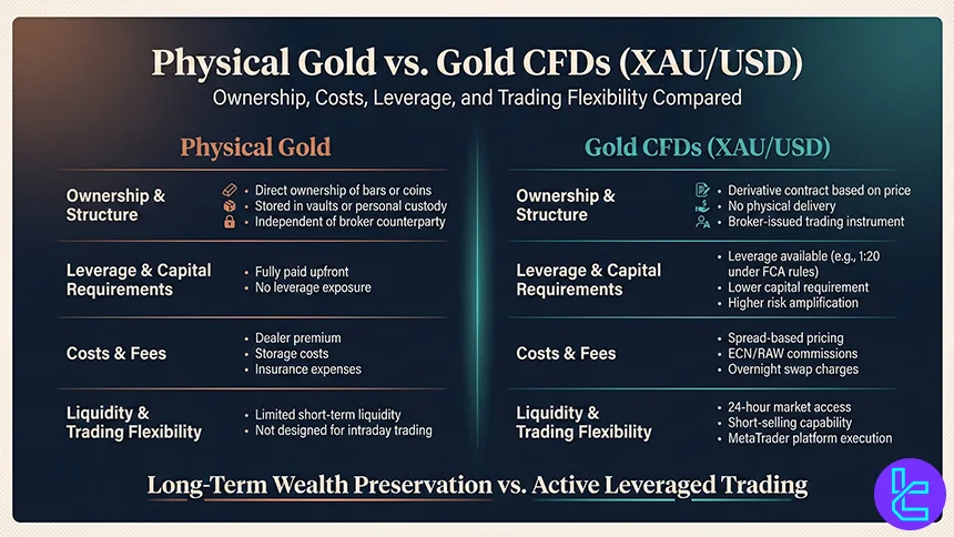 Physical gold vs. CFD gold
