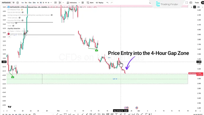 Review of the bearish trend in U.S. natural gas on the 4-hour timeframe on February 24, 2026