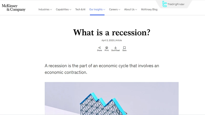A view of the educational article on economic recession