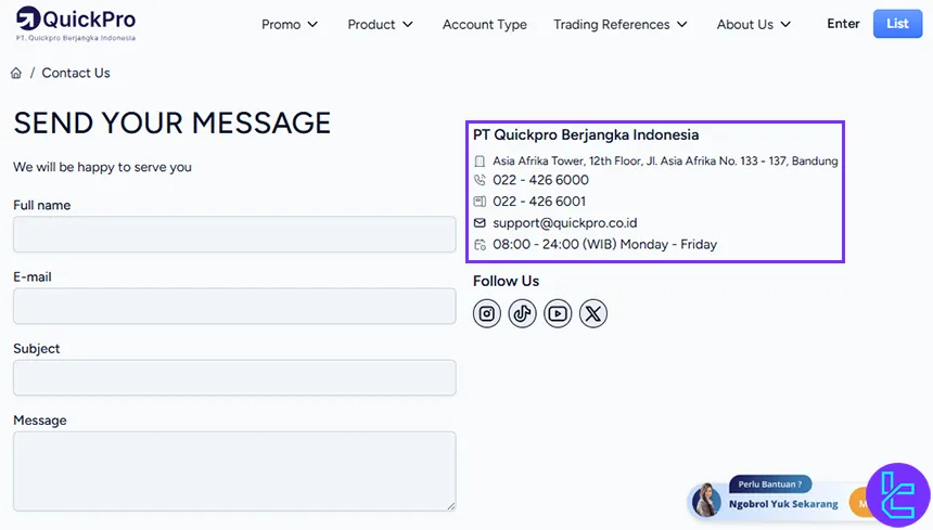 QuickPro support channels