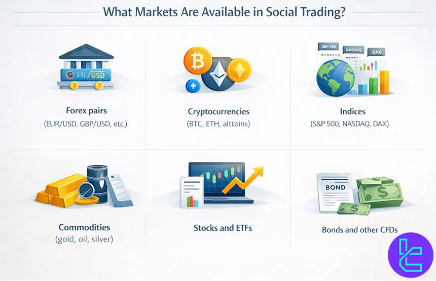 Available markets in social trading