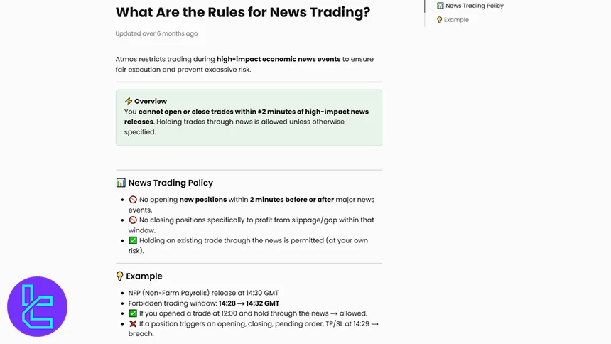 Atmos Funded news trading rules
