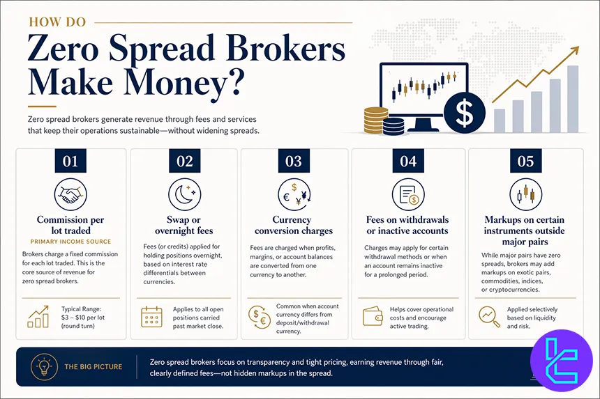 Revenue model of zero spread forex brokers