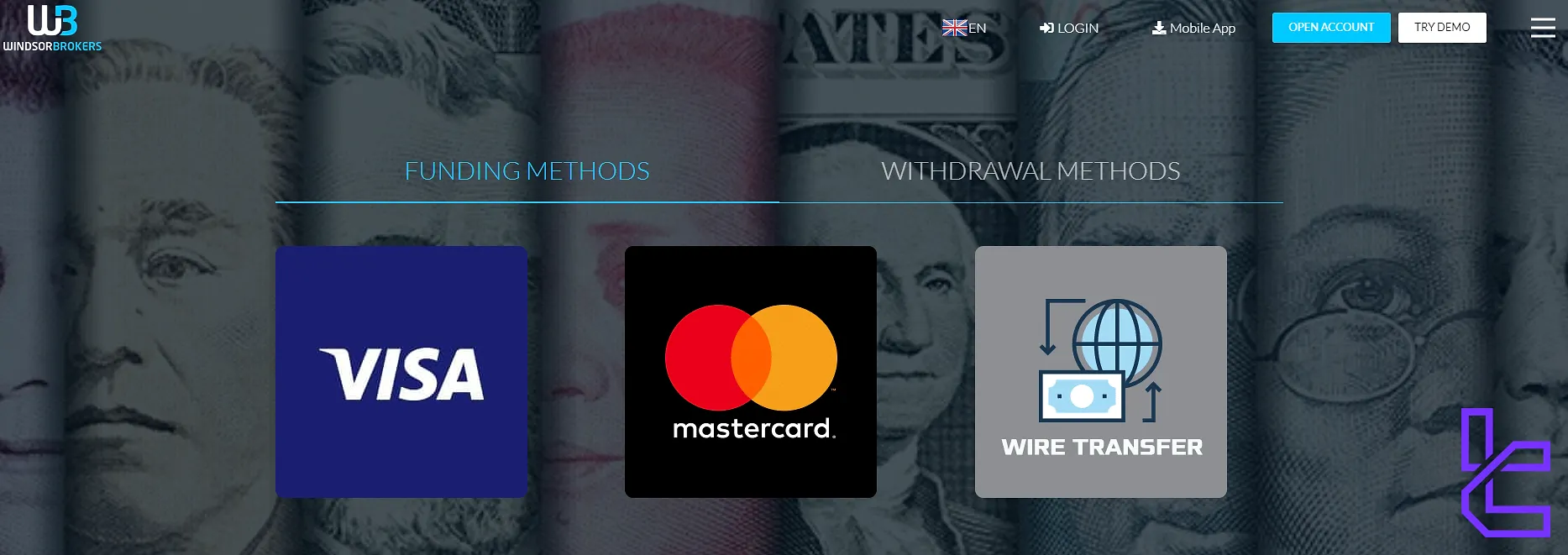 Payment Methods of Windsor Brokers