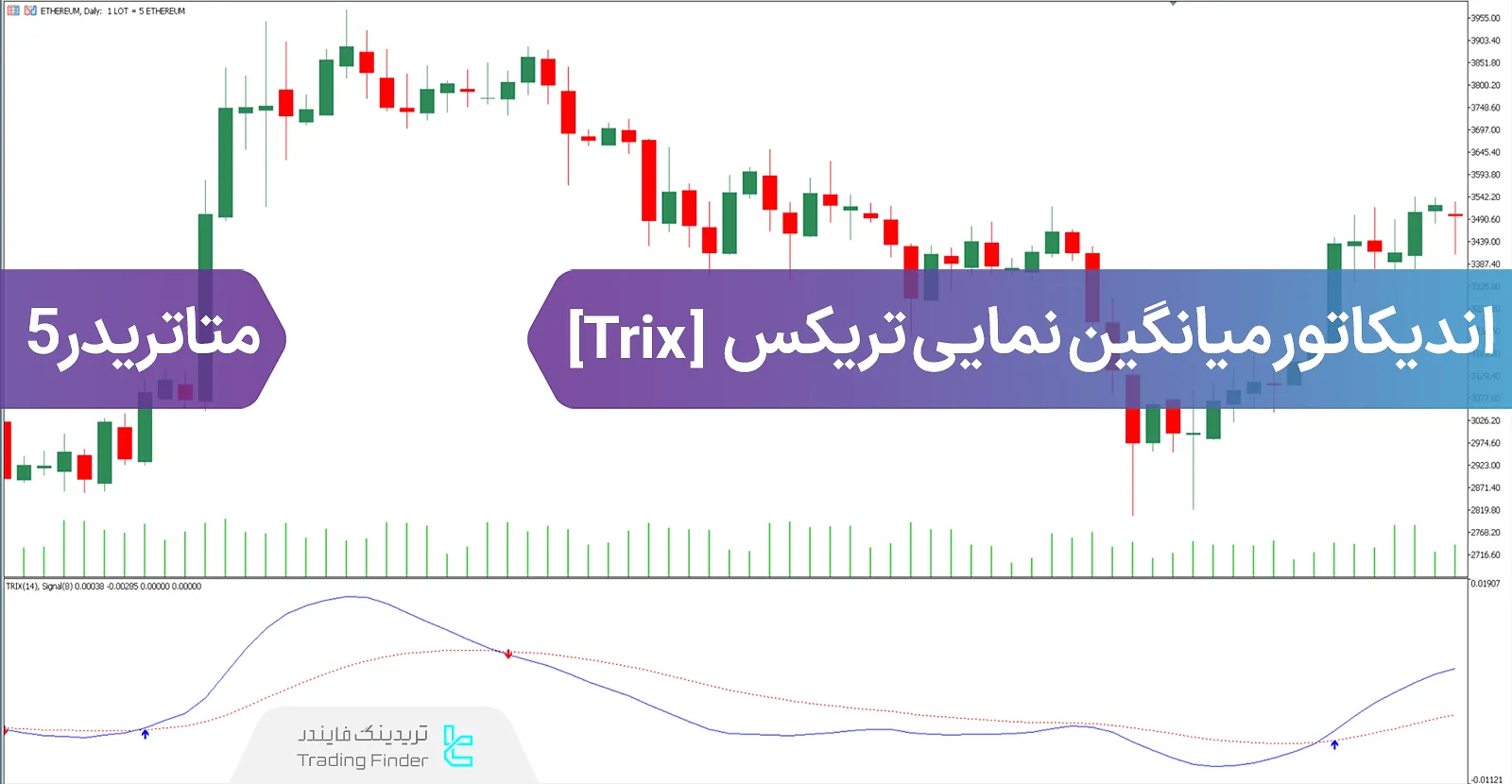 دانلود اندیکاتور میانگین نمایی سه برابری (Trix) در متاتریدر 5 - رایگان - [تریدینگ فایندر]