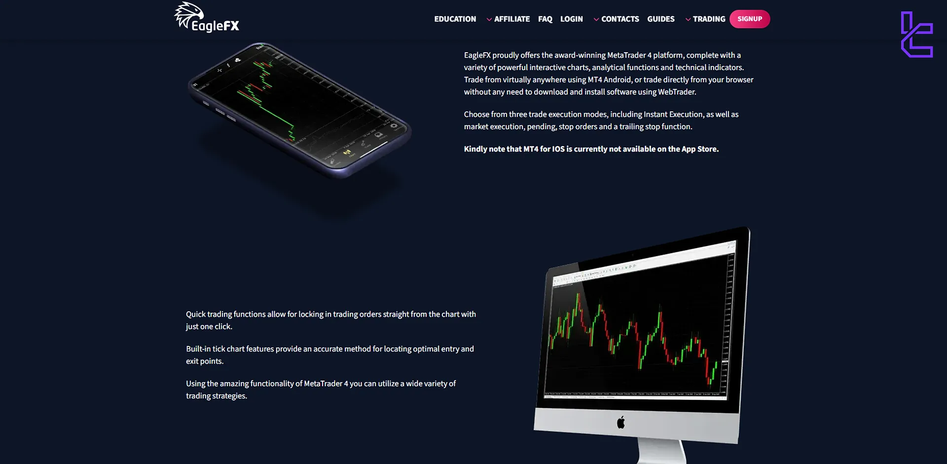 EagleFX MT4 trading platform